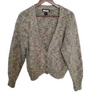 Princeton Club Mohair Cardigan Sweater Womens Size L Knit Long Sleeve Gray Cozy